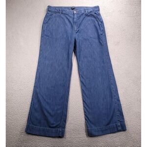 J CREW Factory Jeans Size 32 Wide Leg Trouser High Rise Lightweight Denim